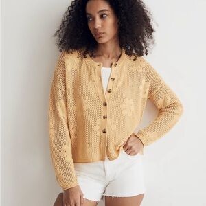 NWT Madewell Floral Open-Stitch Cardigan Sweater